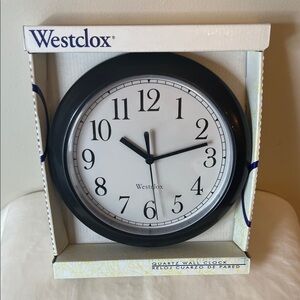 Vintage Westclox Quartz Wall Clock – Classic Black Frame – New in Box